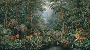 丛林中的多样野生动物