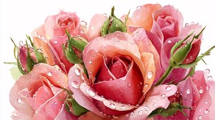 娇艳带露粉玫瑰一束