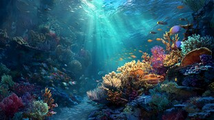 梦幻海底世界 绚丽珊瑚鱼群