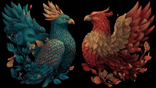 双色神鸟 绚丽羽翼之美