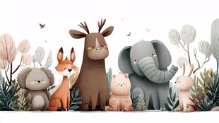 森林中的可爱动物们