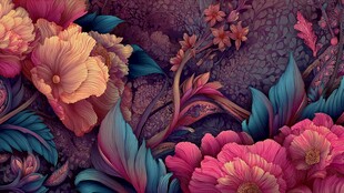 梦幻花卉图案背景