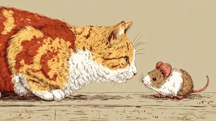 猫鼠对视的奇妙瞬间