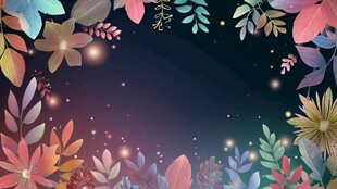 梦幻花卉夜空背景图