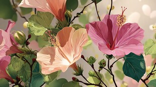 梦幻芙蓉花绽放之美