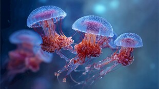 梦幻水母在水中优雅游动