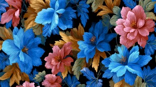 绚丽多彩花卉图案背景