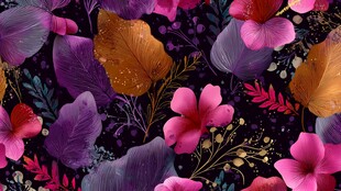 梦幻花卉图案背景设计