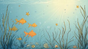 海底金鱼畅游梦幻场景