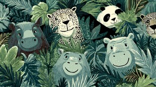 丛林中的可爱动物大集合