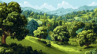 绿野山林间的自然美景