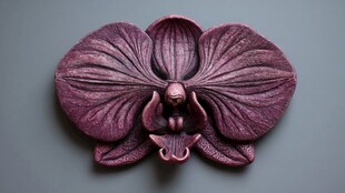 深紫兰花立体雕刻艺术