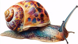 彩色斑斓的艺术蜗牛形象