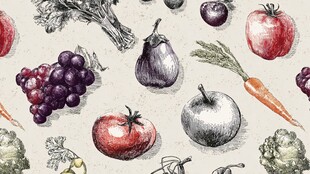 手绘果蔬图案 清新自然风