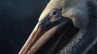 鹈鹕特写 锐利眼神与长喙