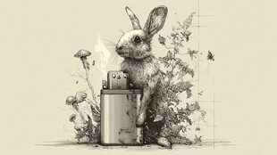 手绘兔子与打火机的奇妙组合