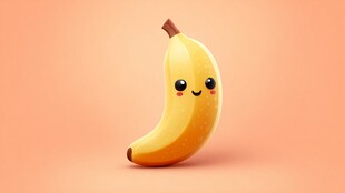 可爱笑脸香蕉卡通形象