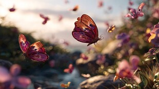 蝶舞花间 梦幻自然景致