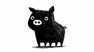 可爱黑猪卡通形象