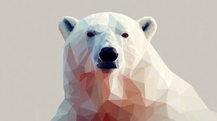 低多边形风格的北极熊肖像