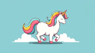 梦幻独角兽在云端漫步