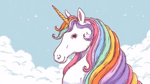 梦幻独角兽云端美好景象