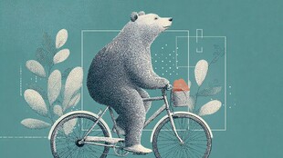 骑单车的萌态北极熊