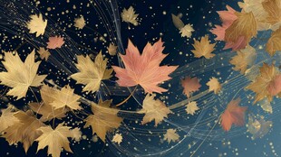 梦幻秋叶纷飞背景图