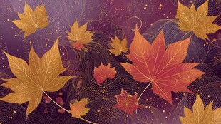 梦幻秋景枫叶纷飞图