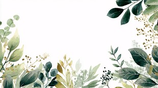 清新绿植边框装饰图