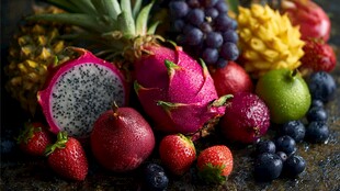 缤纷多彩的新鲜水果组合