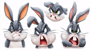 兔子的多样表情展示