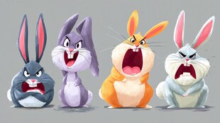 愤怒的卡通兔子四兄弟