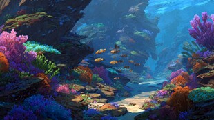 梦幻海底珊瑚礁景观