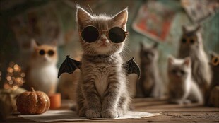 万圣节装扮的可爱猫咪们