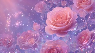 梦幻粉玫瑰星空浪漫背景