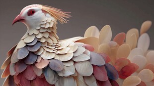 梦幻色彩羽毛的独特飞鸟