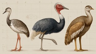 三种珍稀鸟类的精美图鉴