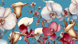 梦幻兰花花卉图案背景