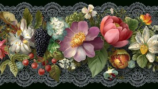 花卉浆果蕾丝精美图案