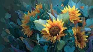 梦幻向日葵花丛