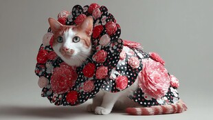 猫咪华丽花饰装