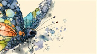 水彩绘梦幻蝴蝶