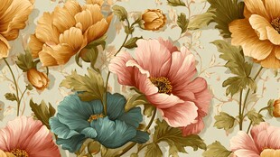 复古花卉图案精美壁纸