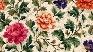 复古花卉图案精美壁纸