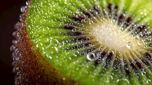 水润猕猴桃切片特写