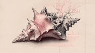 精致海螺手绘艺术作品