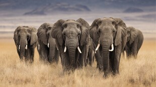 草原上的大象群