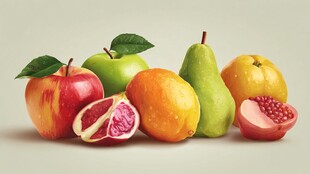 多彩新鲜水果组合展示