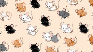 可爱小老鼠无缝图案背景